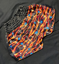 Load image into Gallery viewer, FF FLAMING TIGER STRIPE MUAY THAI SHORTS
