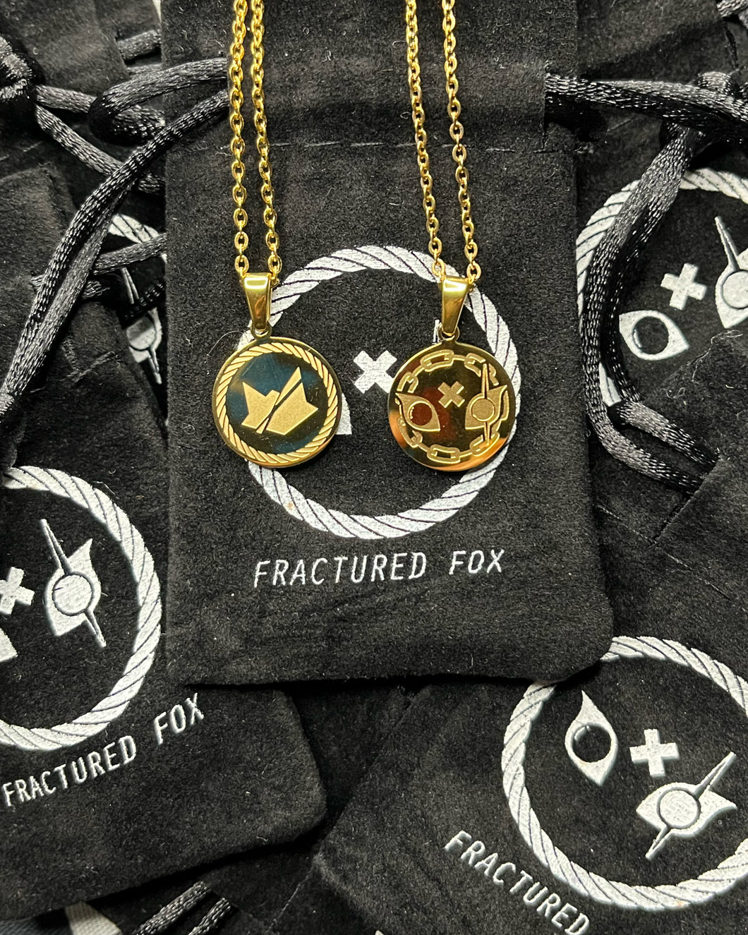 Fractured Fox Duality Coin necklace